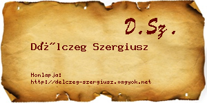 Délczeg Szergiusz névjegykártya